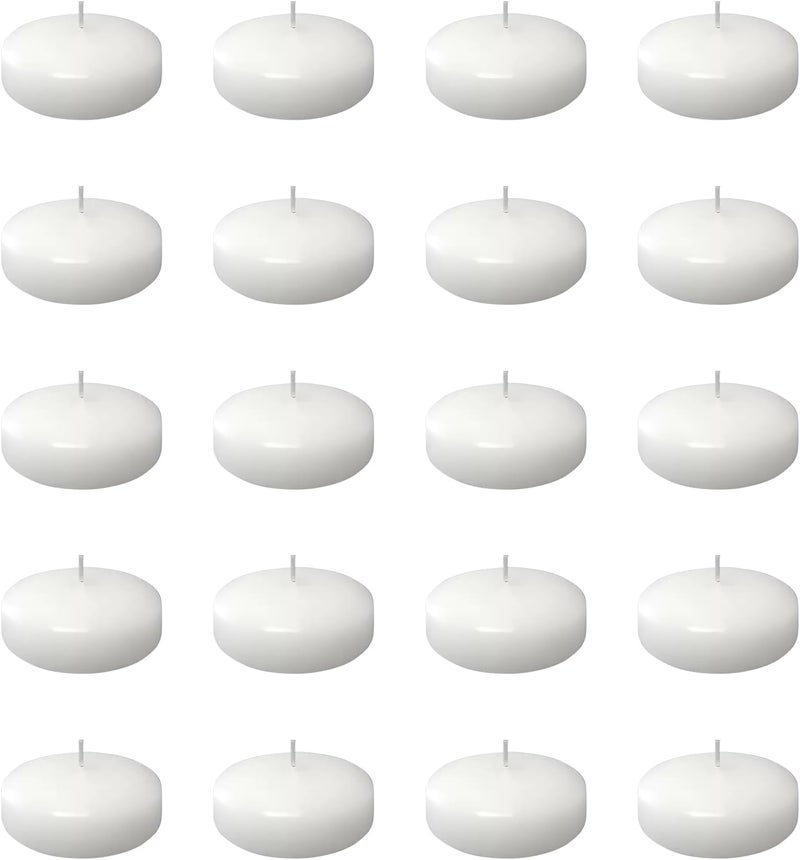 IQMLQV 20 Pieces 1.5 Inch White Floating Candles Unscented,1.5 Hour Burning Small Floating Candles Centerpieces for Special Night, Pool,Party,Christmas,Wedding,Cylinder Vases - Image 1